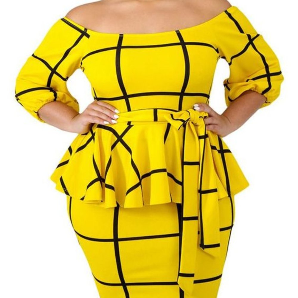 Yellow Peplum Dress